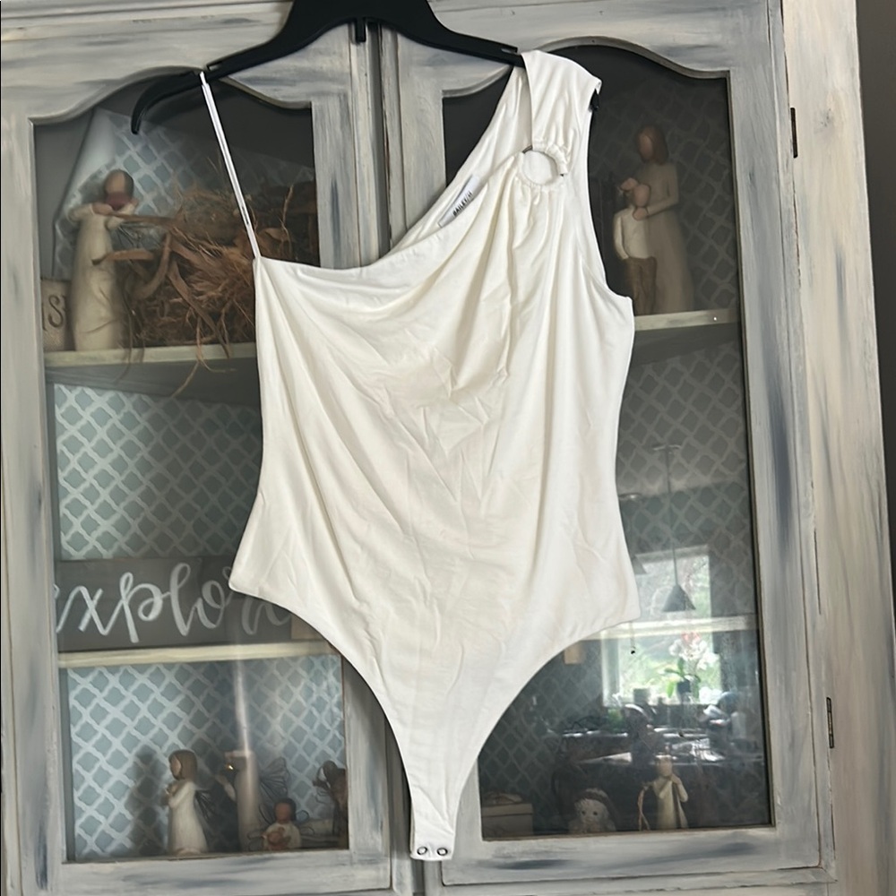 Bailey 44 Cream Asymmetrical Bodysuit